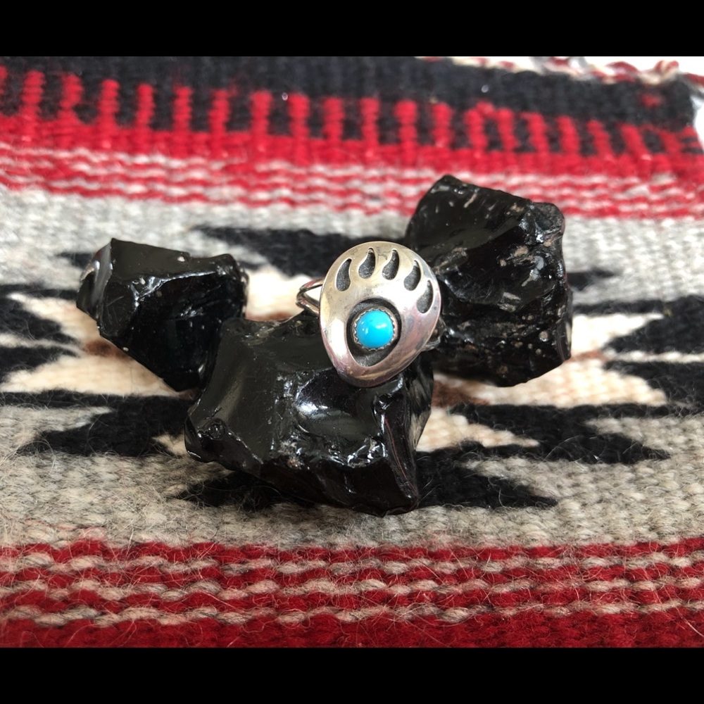 Vintage Native American turquoise Ring, Bearpaw